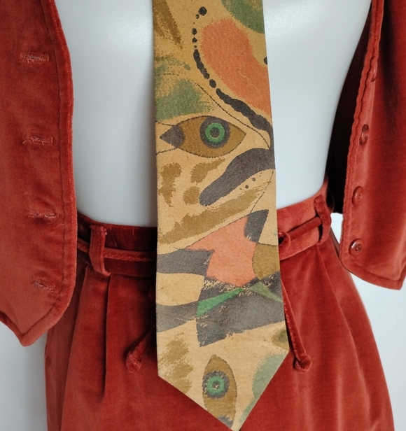 UNIQUE ITALIAN ZIPPER NECK TIE - Picture 6 of 7